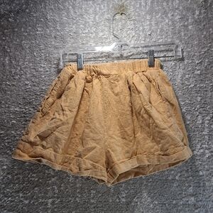 The Lullaby Club Pull On Shorts XS Brown Women Pockets Elastic Waist Cuffed Hem